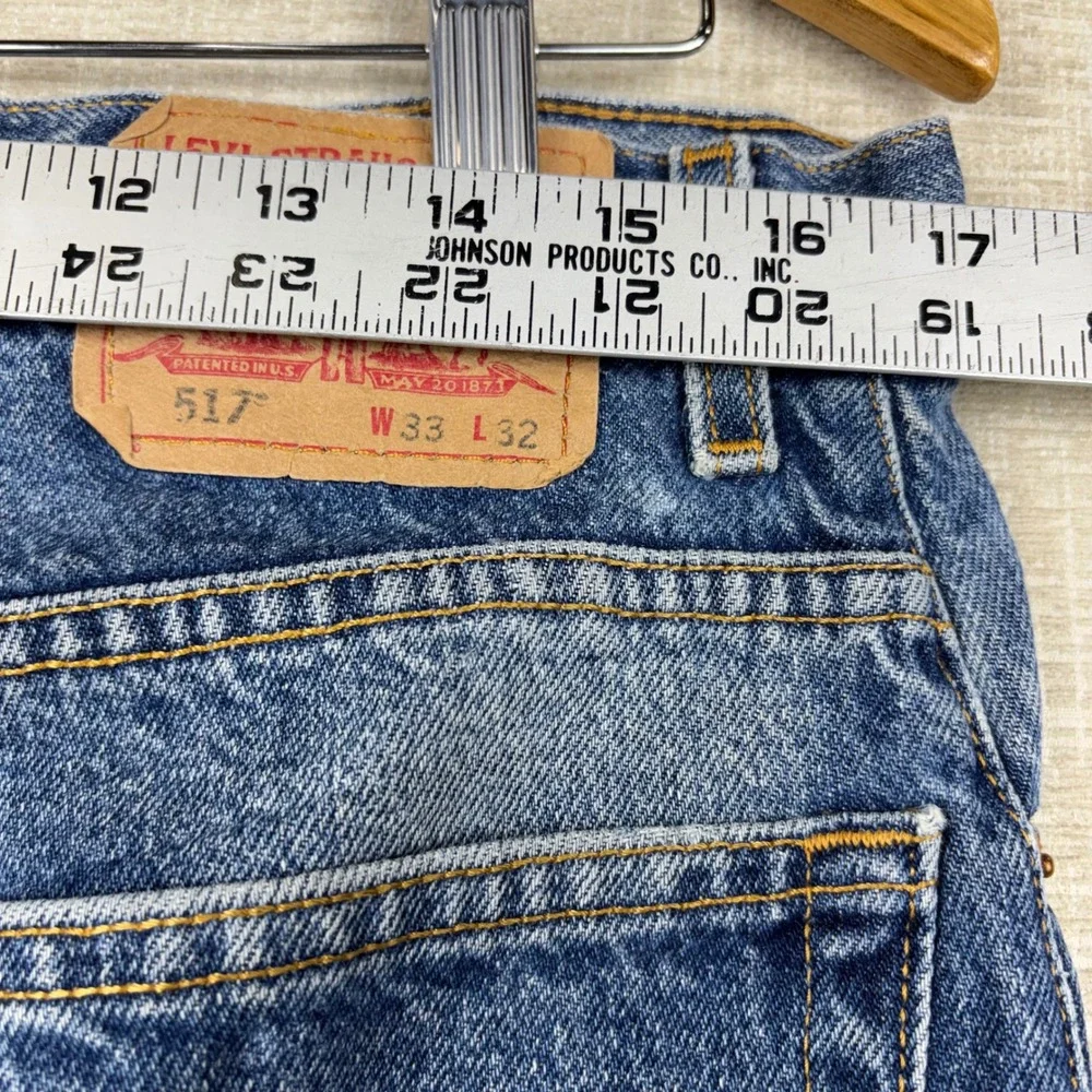 Vintage Levis 517 Mens 33x32 Bootcut Jeans Thigh Faded Denim